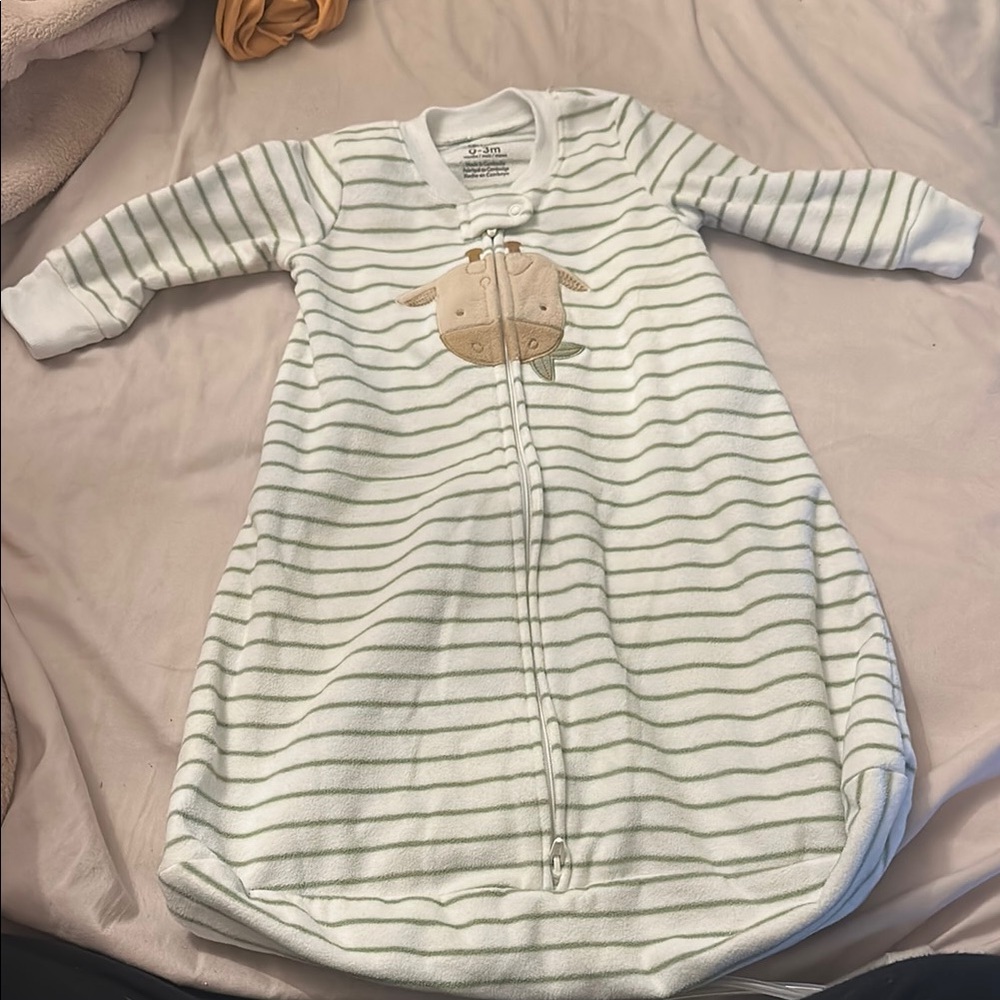 5 for $10❤️ Striped Green and White Sleep sack 0-3